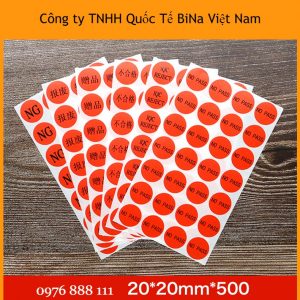 In tem lỗi dán sản phẩm – Tem dán mũi tên – Tem tròn