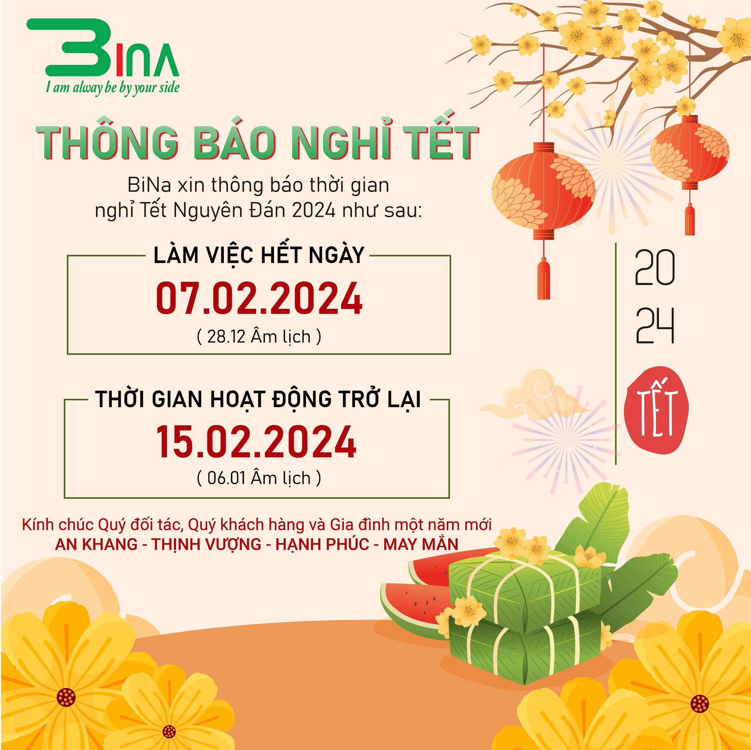 Lịch nghỉ tết nguyên đán năm 2024